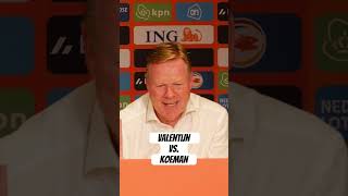 Bondscoach Ronald Koeman reageert gevat op vraag van Valentijn Driessen ek koeman [upl. by Essej]