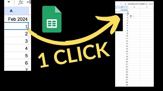 List all days in a month with 1 Click googlesheets [upl. by Anihc]