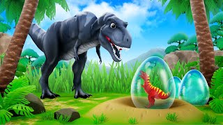 Giant Black TRex Protects and Rescues Eggs from Other Dinos  Heartwarming Dinosaur Cartoons [upl. by Hayotal]