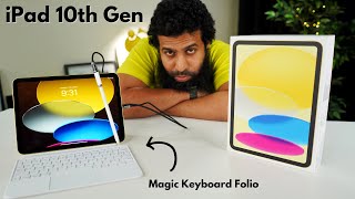 iPad 10th Gen Unboxing amp Review  iPad Magic Keyboard Folio [upl. by Setiram]