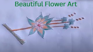 New Color Pencil Flower Drawing  Beautiful Flower Art [upl. by Pepin]