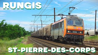 Cabride  140kmh de RUNGIS à TOURS dernier train des PRIMEURS le FRET le  rapide de FRANCE [upl. by Reinke]