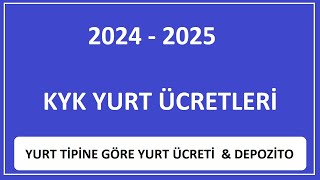 KYK YURT ÃœCRETLERÄ° amp DEPOZÄ°TO ÃœCRETLERÄ° HANGÄ° YURT KYK TÄ°PÄ°NDE KALIYORUMYURT TÄ°PÄ°NE GÃ–RE ÃœCRETLER [upl. by Annahael177]