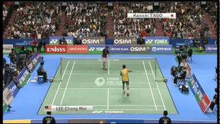 QF  MS  Chong Wei Lee vs Kenichi Tago  2011 Yonex Open Japan [upl. by Wasserman]