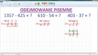 Jak odejmować pisemnie liczby  przykłady  ForumWiedzy [upl. by Allene]