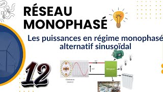 Réseau Monophasé  Partie 12 Les puissances en régime monophasé alternatif sinusoïdal [upl. by Madelle540]