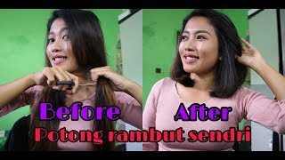 Tutorial  Memotong rambut sendiri dirumah  Tutorial cutting hair [upl. by Coumas]