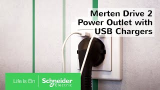 Merten Drive 2 Outlet Socket with USB Chargers  Schneider Electric [upl. by Ahsiekram]