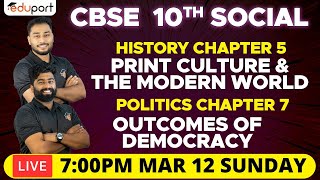 CBSE Class 10 Politics Chapter 7  History Chapter 5  CBSE Full A1 ✨ Eduport [upl. by Helsie]