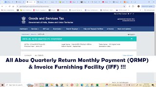 All About Quarterly Return Monthly Payment QRMP amp Invoice Furnishing Facility IFF [upl. by Aihsenek]