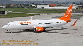 FULL FLIGHT Sunwing Airlines Boeing 737800 Southampton  Kittila [upl. by Aiza]