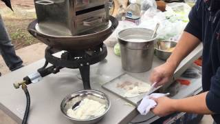 How To Make Cheung Fun Outdoors Chinese Steamed Rice Rolls [upl. by Griz]