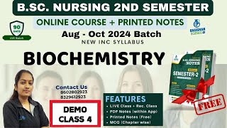 DEMO CLASS 4  bsc nursing biochemistry  bsc nursing 2nd semester  B Sc NURSING 2024 [upl. by Perni809]