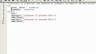 SLE2  tutorial sle Algoritmo para calcular el promedio aritmetico de dos notas [upl. by Aronoel273]