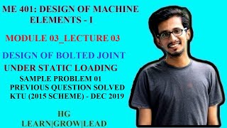 ME 401 DESIGN OF MACHINE ELEMENTS  IMODULE 3LECTURE 3 [upl. by Braynard158]