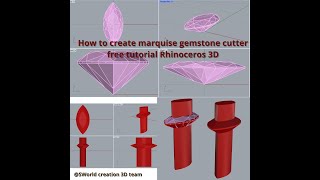 How to create Marquise Gemstone Cutter in Rhino3D free tutorial [upl. by Johannessen]