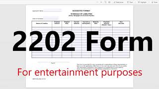 How to File 2202 Form SBA Instructions How to Fill out  Schedule of liabilities [upl. by Ellednek]