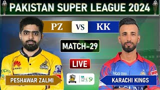 PSL LIVE  PESHAWAR ZALMI vs KARACHI KINGS MATCH 29 LIVE SCORES  PZ vs KK LIVE  kk 13 OV [upl. by Asher917]