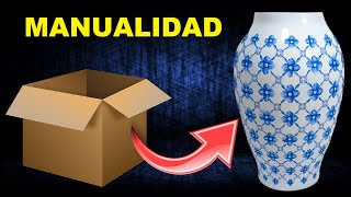 ☑️☑️ Fabricación de Florero de Cartón reciclado 2020  Cerámica con Cartón reciclado 2020 🌼🌻💐� [upl. by Niliac]