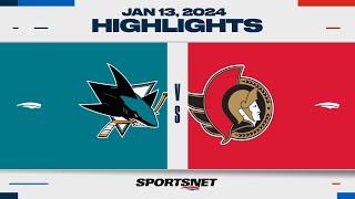 NHL Highlights  Sharks vs Senators  January 13 2024 [upl. by Tyrone]