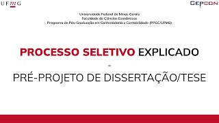 Processo Seletivo Explicado 04 Como Fazer seu Préprojeto de Dissertação ou Tese [upl. by Immanuel]