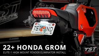 How to install an Elite1 High Mount Fender Eliminator on a 2022 Honda Grom by TST Industries [upl. by Dabney]