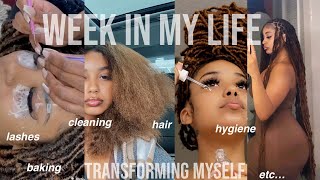 TRANSFORMING MYSELF IN A WEEK week in my life vlog lashes hair cleaning etc… [upl. by Adnima]