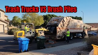 Trash Truck VS Brush Piles [upl. by Kendre835]