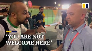 Saudi fan confronts Israeli reporter at Qatar World Cup voicing support for Palestine [upl. by Pang]