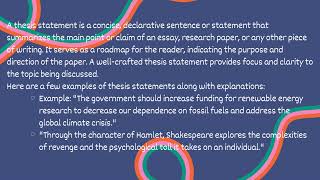 What is THESIS STATEMENT Definition with Examples Urdu  Hindi [upl. by Ertha]