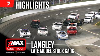 ThreeWide Photo Finish  CARS Tour At Langley Speedway Highlights [upl. by Aiseneg]