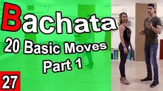 20 Bachata Basic Moves Part 1 Beginner  Bachata Tutorial 27  by MariusampElena [upl. by Janna]