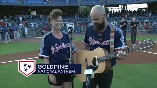 Goldpine singing the National Anthem at The Nashville Sounds baseball game ⚾️ [upl. by Vivien749]