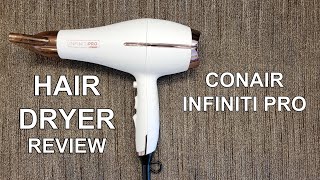 CONAIR INFINITIPRO HAIR DRYER REVIEW  1875W  Tourmaline Ceramic Technology  Double Ceramic Brush [upl. by Nylarac]