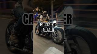 Cafe racer on roll automobile caferacer caferacerstyle rider [upl. by Lleumas]