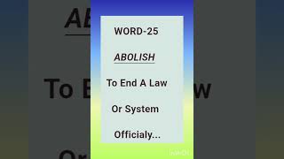 ABOLISH MEANINGLIKESHARESUBSCRIBEFOLLOW MY CHANNEL FOR MORE VIDEOSABOLISH MEANING [upl. by Adnovad]