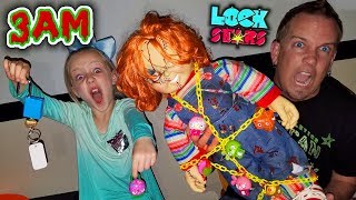 Do Not Open LOCK STARS TOYS at 3AM OMG So Creepy Chucky amp Clown in My House [upl. by Dew131]