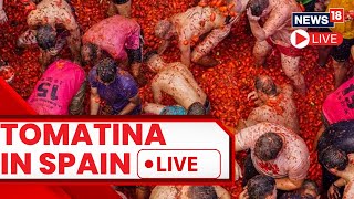 Tomatina Festival Spain LIVE  Spain News Today LIVE  Tomatina Festival Spain LIVE Video  N18L [upl. by Tobit760]