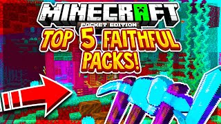 TOP 5 MCPE 116 FAITHFUL TEXTURE PACKS Minecraft Bedrock 2022 Working [upl. by Yekcor836]