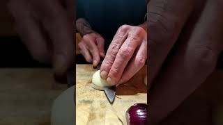 Chopping Onions For Risotto With A Very Sharp Sabatier knife [upl. by Garber]