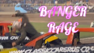 Crazy Banger Racing Head On Crash Driver Rage Hilarious  Arlington Stadium Raceway Spedeworth 4K [upl. by Abehsile616]