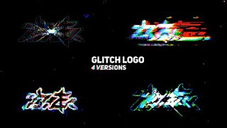 Glitch Logo 4 in 1 ★ After Effects Template ★ AE Templates [upl. by Arada21]