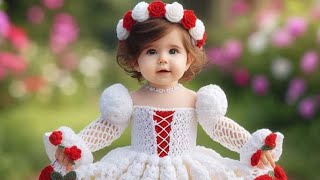 💯 BEAUTIFUL CROCHET PRINCESS DRESS DESIGNS FOR BABY GIRL 🥰😍crochet babydressviralvideovideo [upl. by Neibaf]