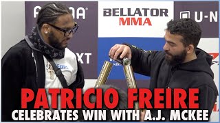 Patricio Freire Toasts With Rival AJ McKee Talks Future After Win At Bellator vs Rizin [upl. by Asira]