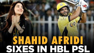 Shahid Afridi Sixes In PSL  HBLPSL  MB2L [upl. by Llehsar]