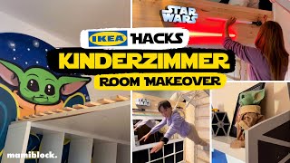 KINDERZIMMER Room Makeover ✨ IKEA Hacks amp DIYs  Star Wars  mamiblock [upl. by Aisorbma]