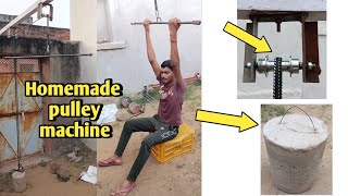 Homemade gym pulley machine for chest workout  Pulley machine kaise banaye [upl. by Havener]