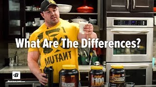 Protein Basics Casein vs Whey Blends vs Whey Isolate  IFBB Pro Big Ron Partlow [upl. by Ynnek]