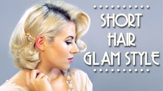 Short Hair Glam Style Tutorial  Milabu [upl. by Anitnauq]