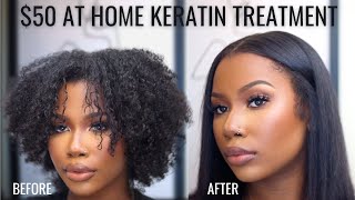 HOW TO USE KERATIN TREATMENT AT HOME TO STRAIGHTEN NATURAL HAIR [upl. by Brighton]